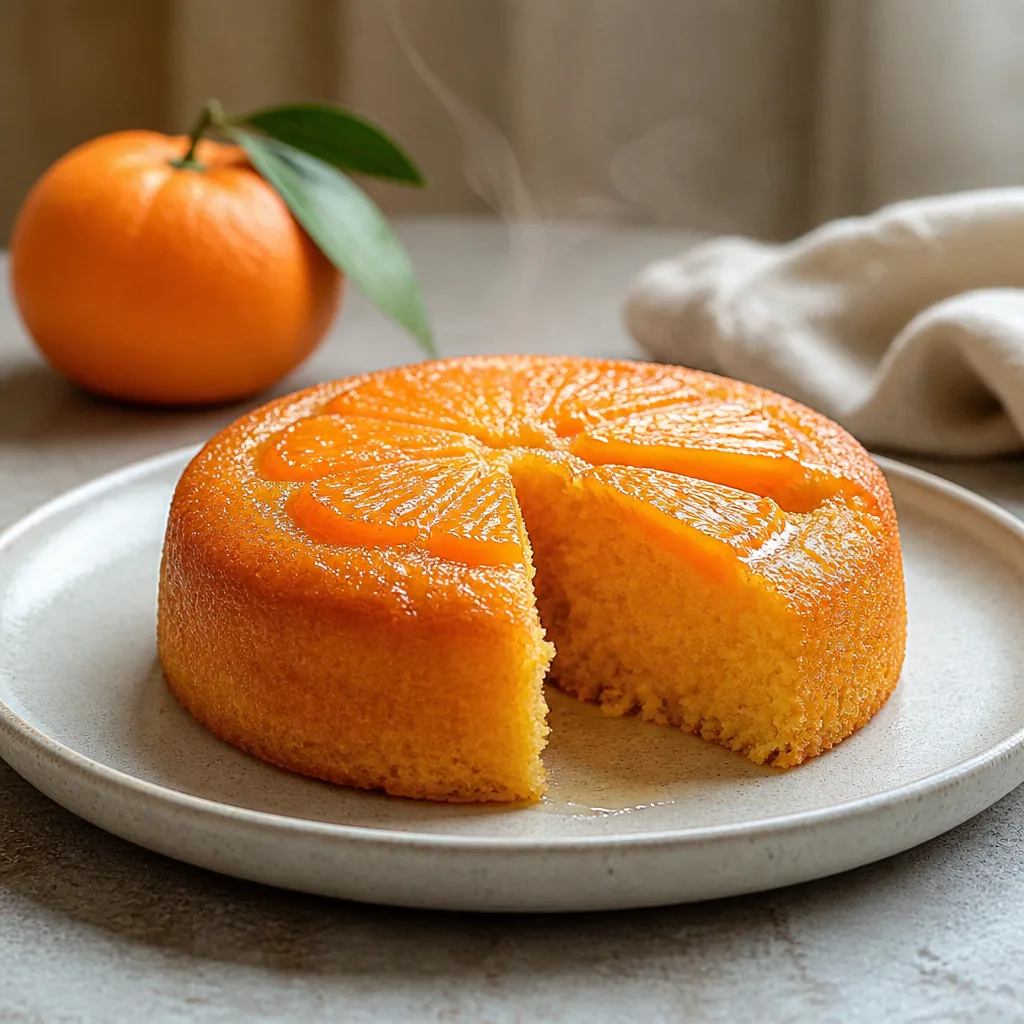 Moelleux à la mandarine garni de quartiers d’agrumes frais