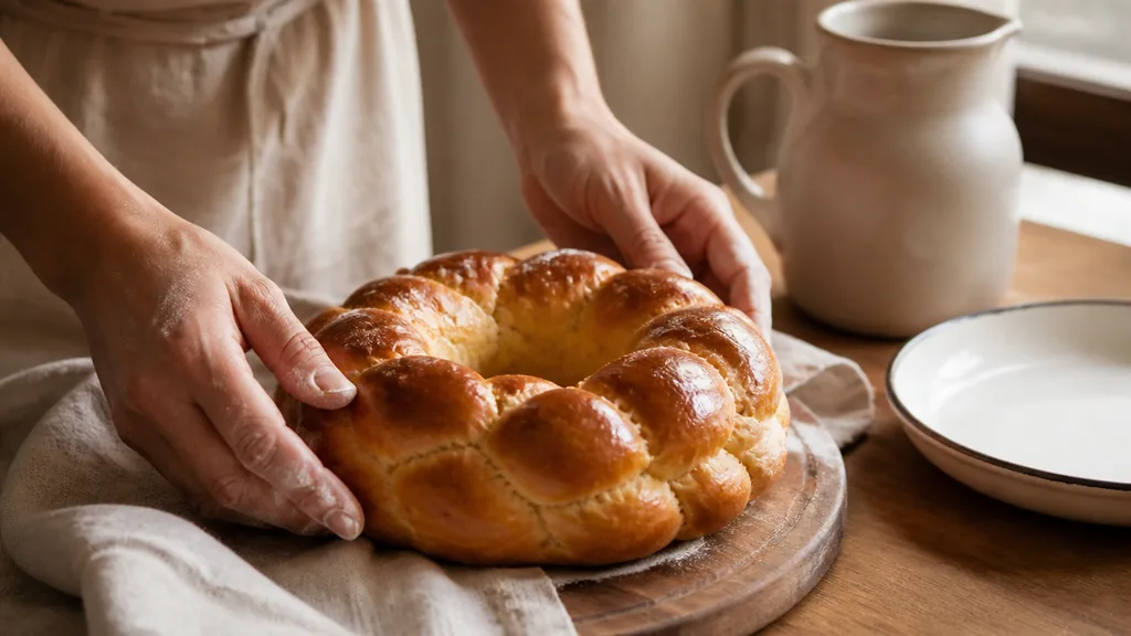 Brioche tressée en forme de nid à la mie fondante